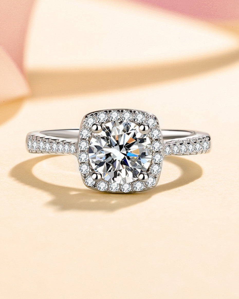 Vienna Cushion-Halo Moissanite Ring