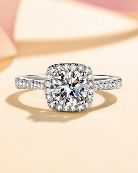 Vienna Cushion-Halo Moissanite Ring