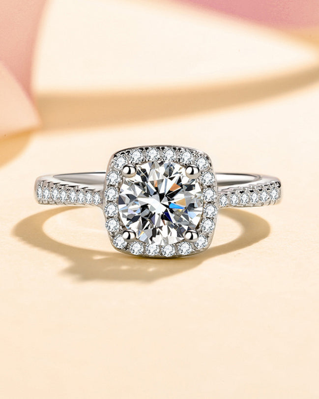 Vienna Cushion-Halo Moissanite Ring