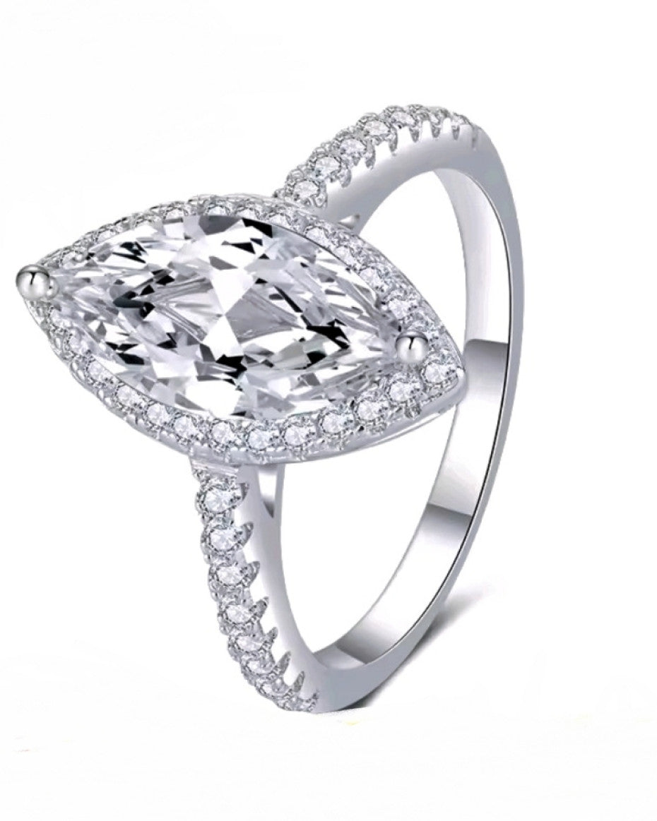 Valencia Marquise Halo Ring