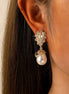 Vee Pearl Earrings Silver
