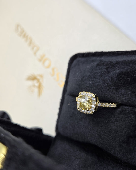 Citrine Moissanite Ring