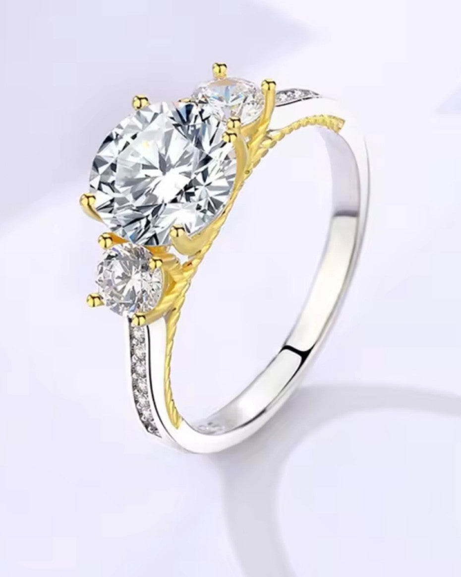 Clarissa Two Toned Moissanite Ring