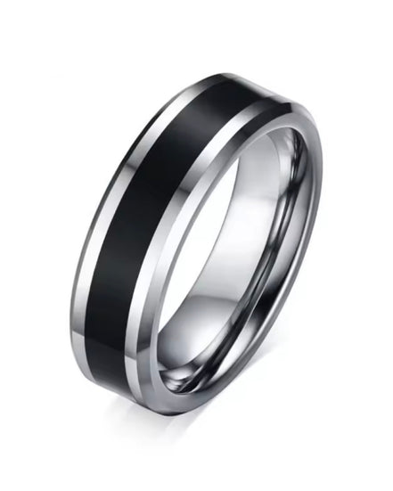 Enamel Silver Wedding Band