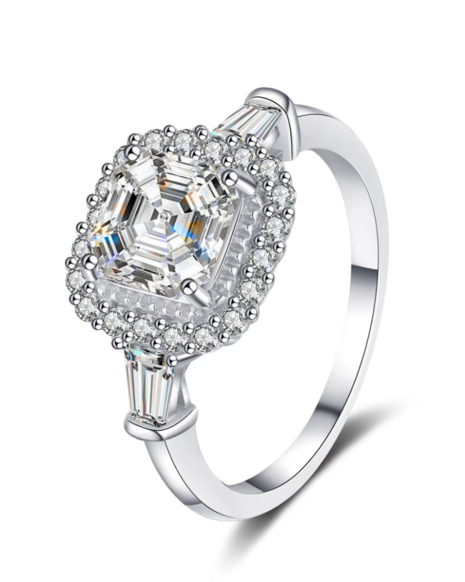 Ascher Cut Moissanite Ring