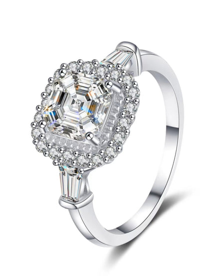 Ascher Cut Moissanite Ring