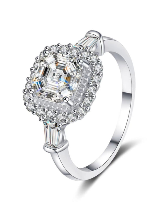 Ascher Cut Moissanite Ring