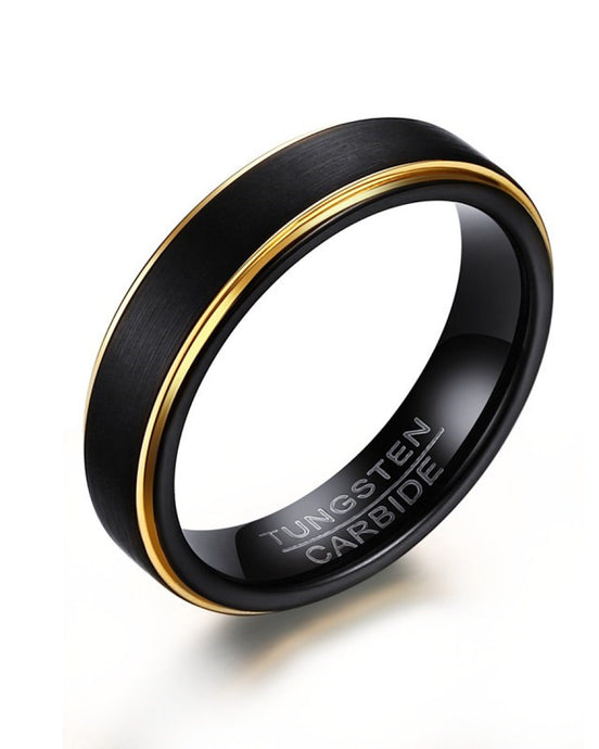 Gold Rim Black Wedding Ring