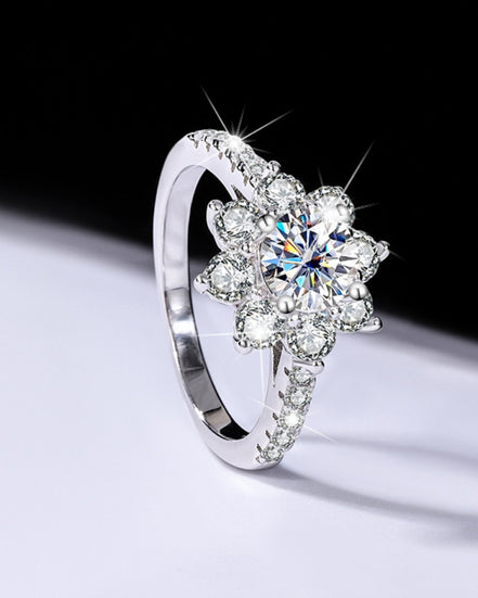 Sunflower Moissanite Ring