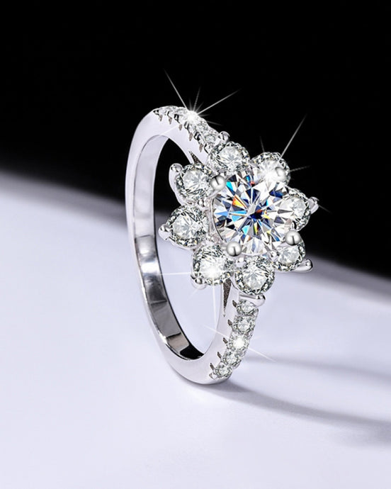 Sunflower Moissanite Ring