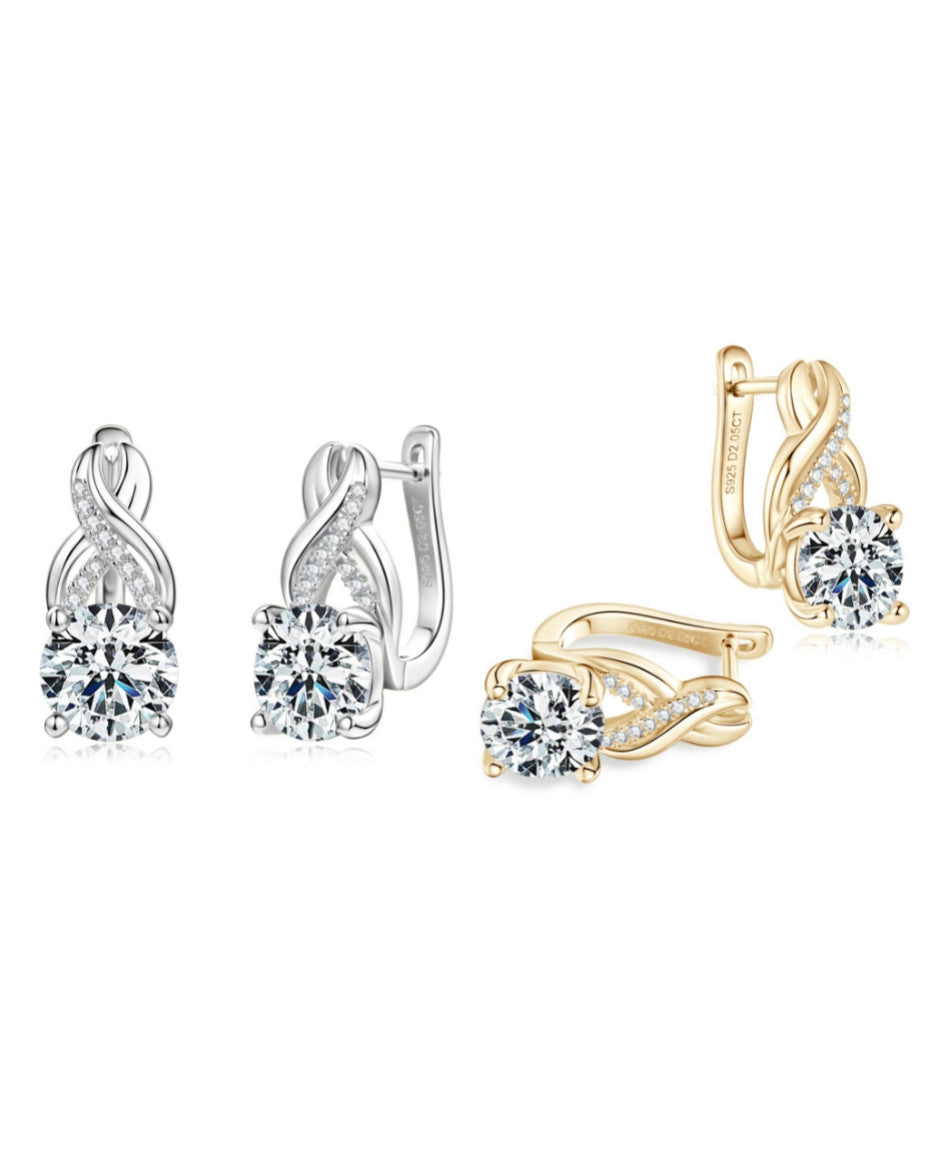 Infinity Moissanite Earrings Gold
