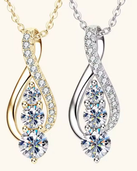 Luxe Infinity Necklace And Earrings Gold-Necklace Only