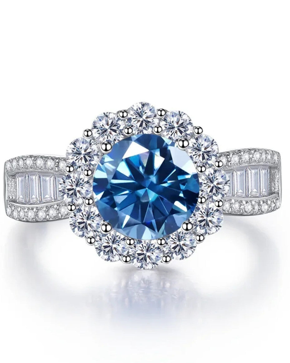 Eloise Blue Moissanite Ring