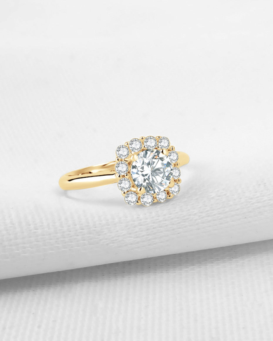 Elena 10k Solid Gold Moissanite Ring