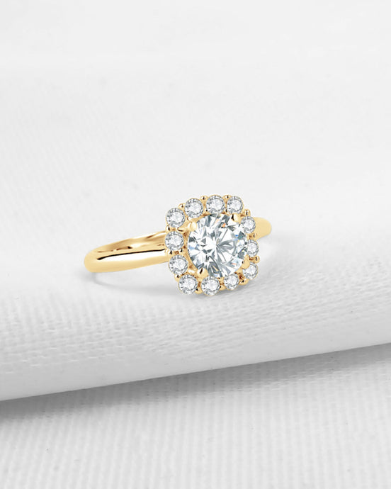 Elena 10k Solid Gold Moissanite Ring