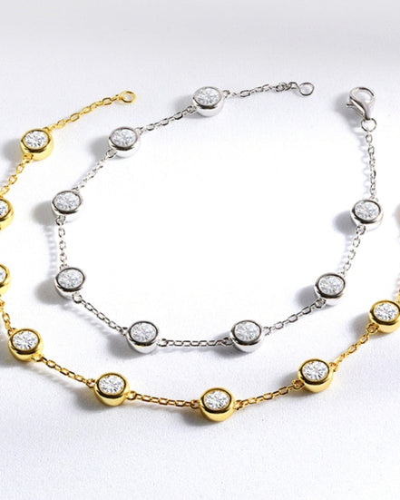 Bezel Luxury Moissanite Bracelet Rose Gold