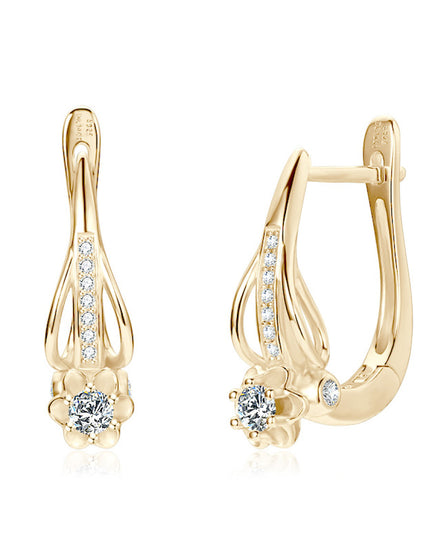 Myra Moissanite Earrings Gold