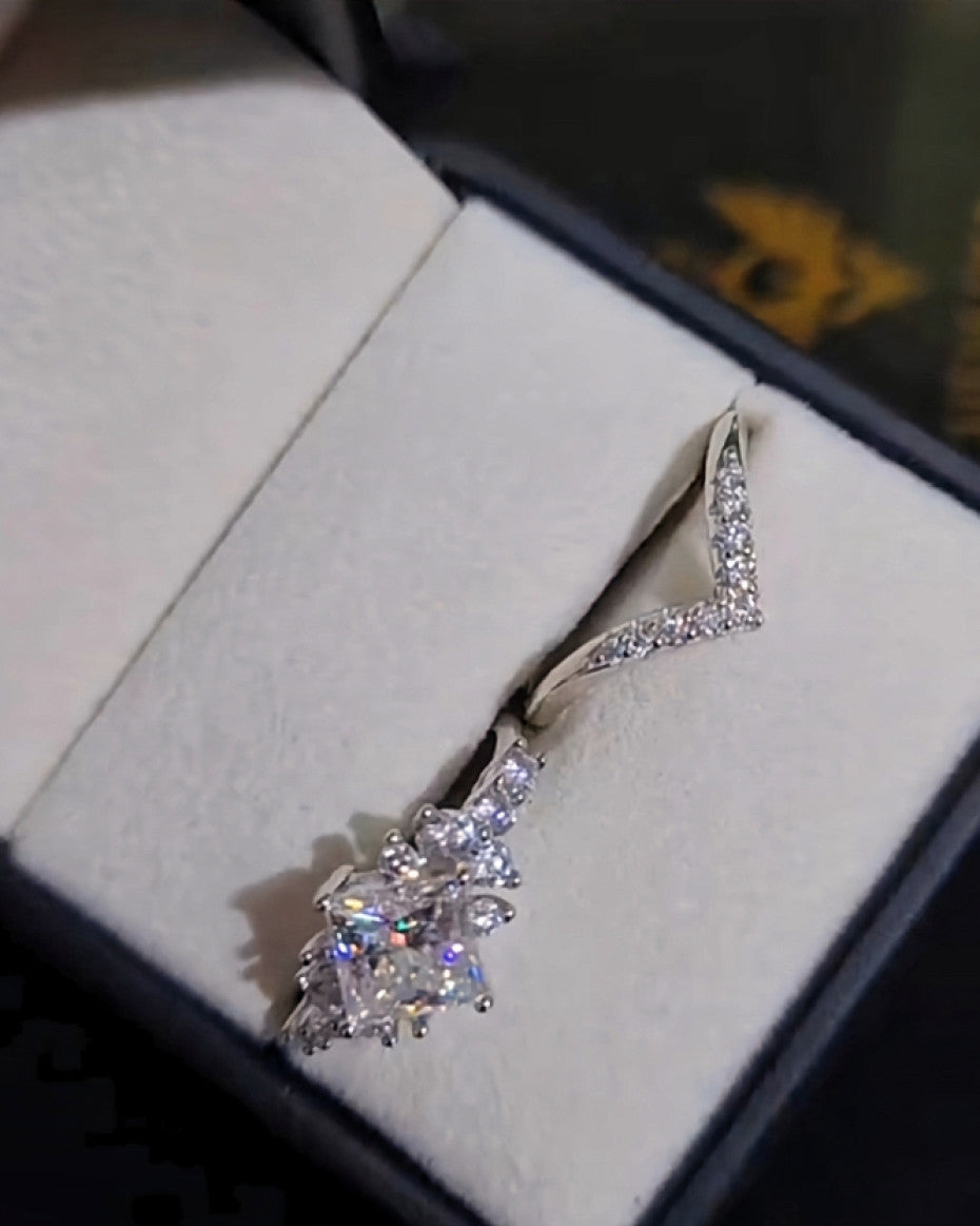 Clarity Princess-Cut Crown Ring