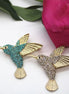 Hummingbird Brooch White