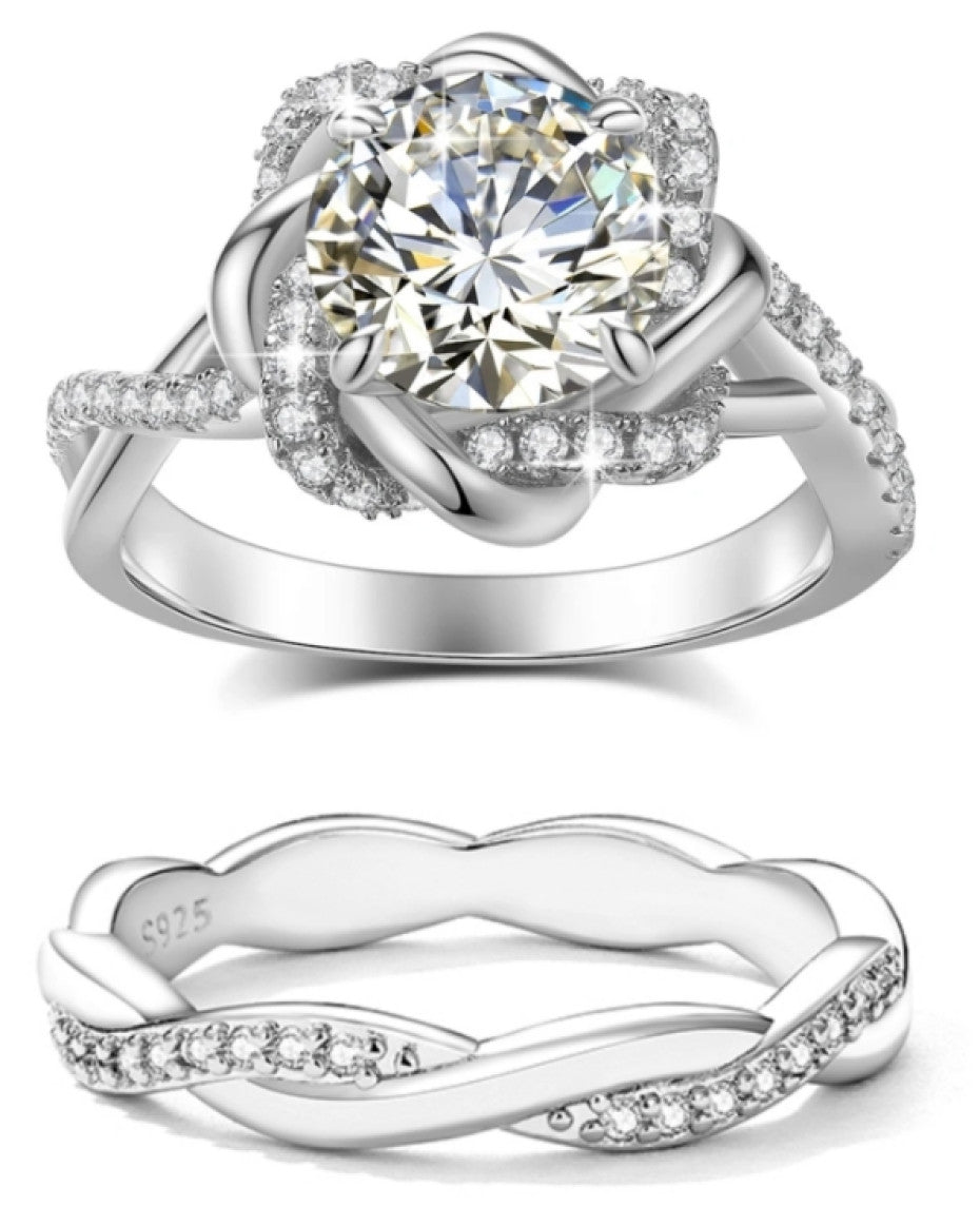 Louisa Twisted Bloom Moissanite Set