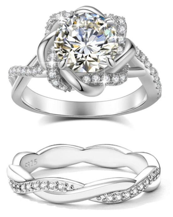 Louisa Twisted Bloom Moissanite Set