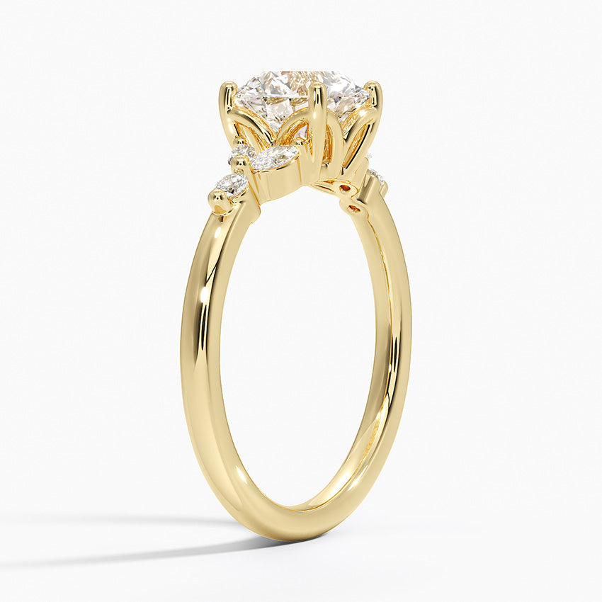 The Oval Floral Three-Stone Ring