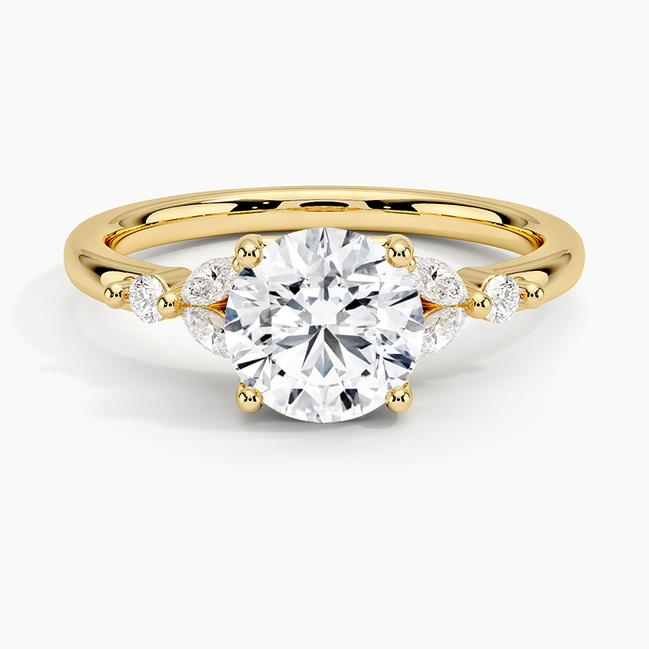 The Round Floral Three-Stone Ring