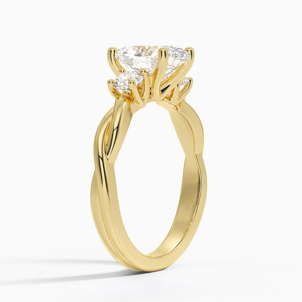 The Round Floral Three-Stone Ring