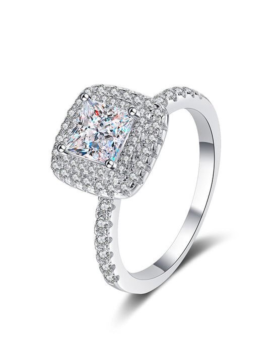 Princess Cut Moissanite (Double Halo)