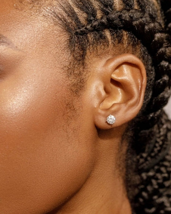 Moissanite Stud Earrings Silver