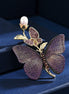 Embroidered Butterfly Brooch Purple