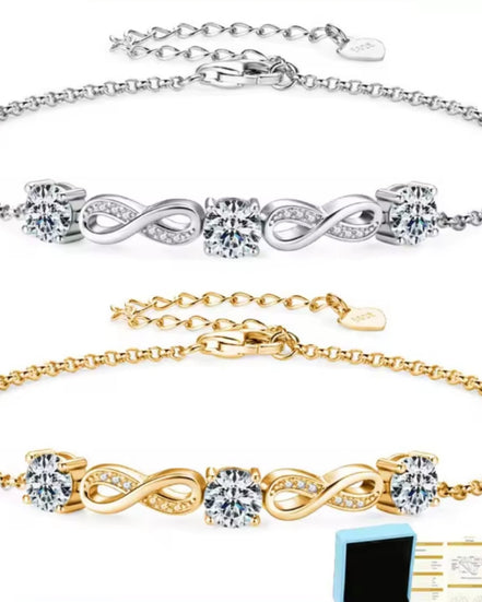 Infinity Moissanite Bracelet Silver