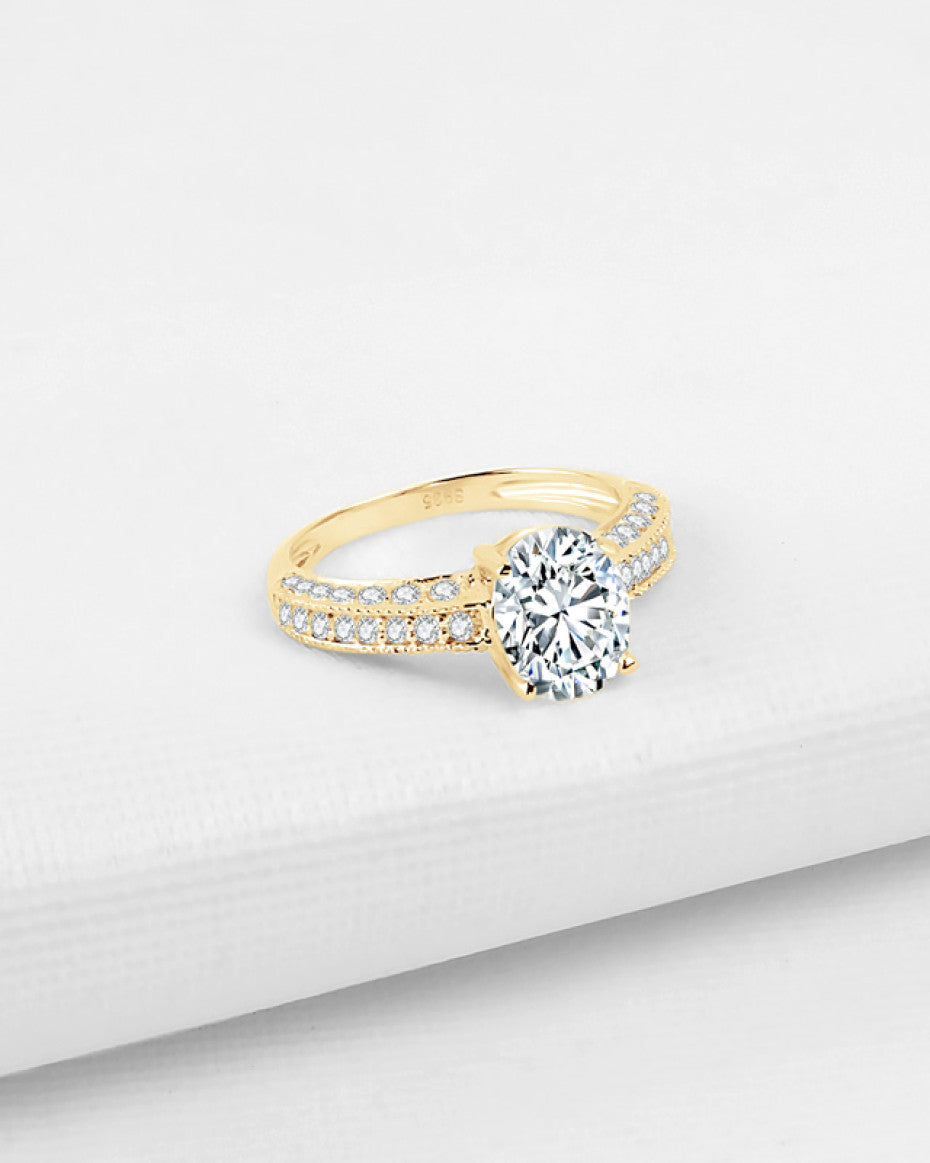 Tessa 10k Solid Gold Moissanite Ring