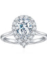 Isadora Pear Halo Moissanite Ring