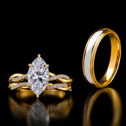 Elysia Marquise Moissanite Bridal Set