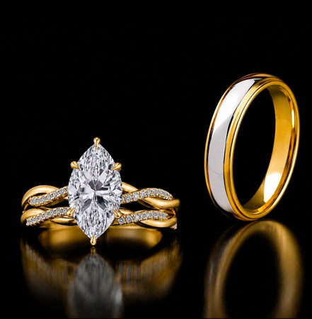 Elysia Marquise Moissanite Bridal Set