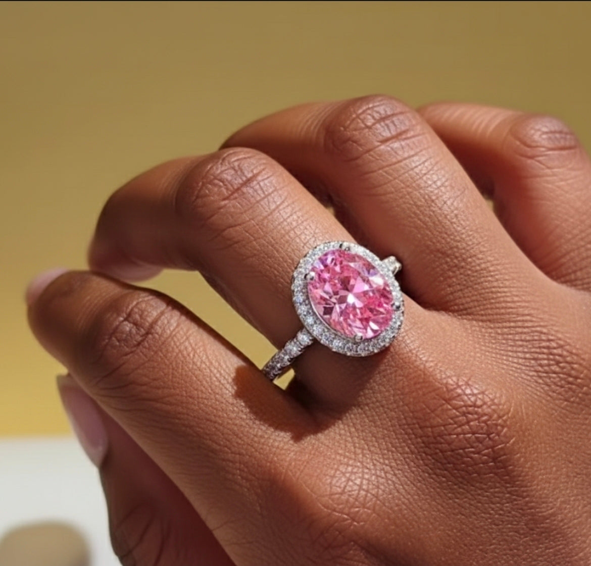 Rosabelle Pink Oval Ring