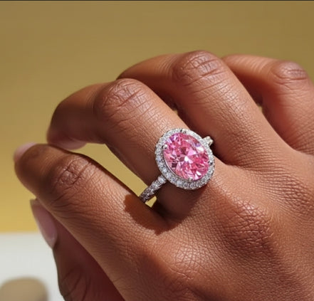 Rosabelle Pink Oval Ring