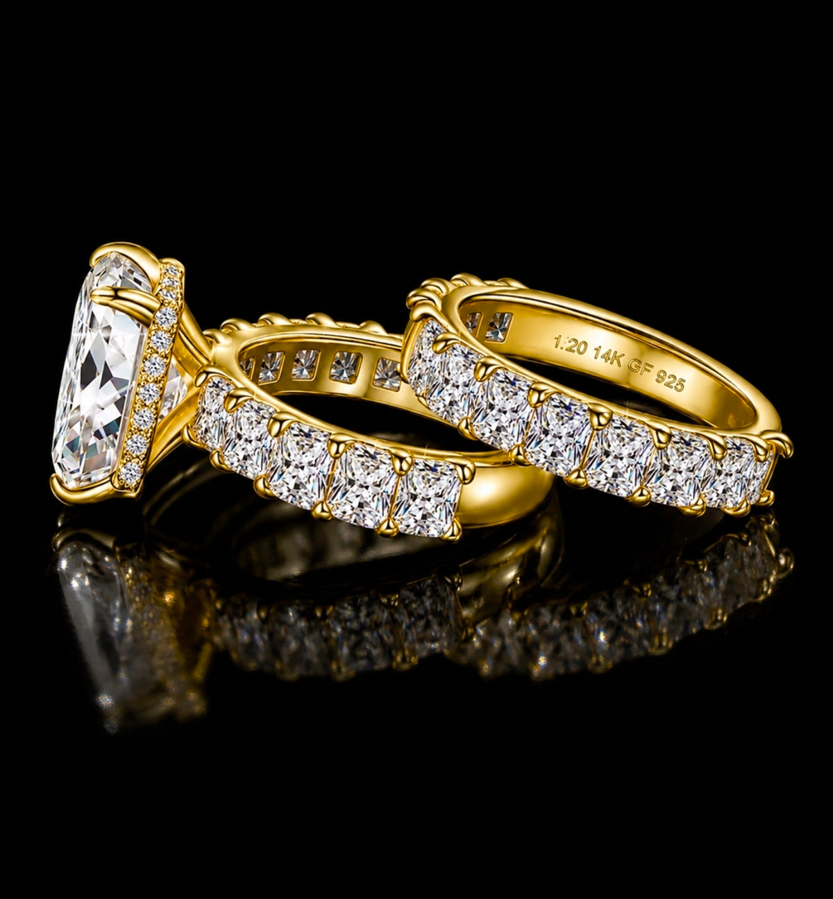 Valencia Radiant Moissanite Bridal Set