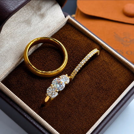 Trinity Three-Stone Moissanite Bridal Set