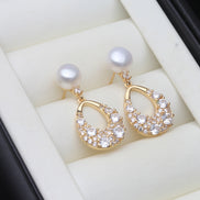 Isla Pearl Halo Drop Earrings