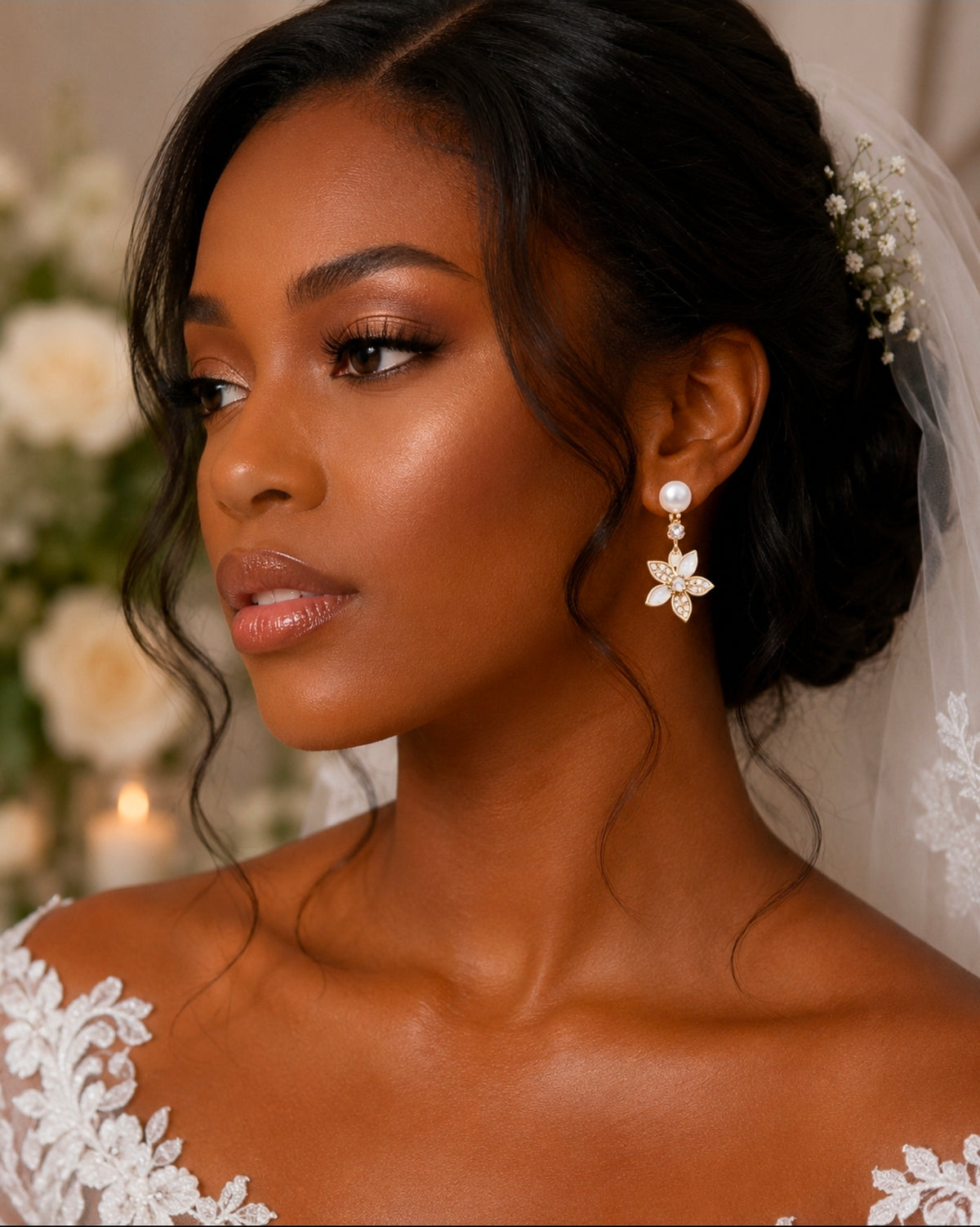 Magnolia Pearl Drop Earrings