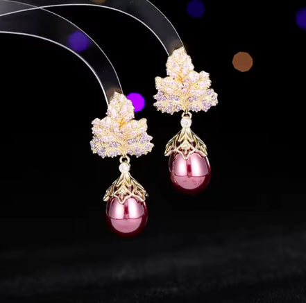 Blush Pearl Bow Earrings