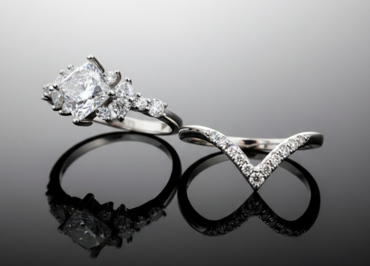 Clarity Princess-Cut Crown Ring