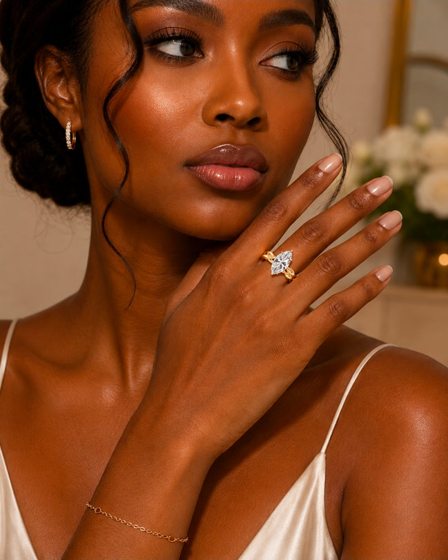 Elysia Marquise Moissanite Bridal Set