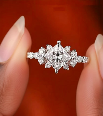 Clarity Princess-Cut Crown Ring