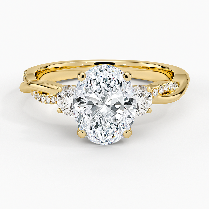 The Oval Sculpted Halo Ring