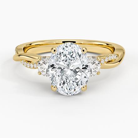 The Oval Sculpted Halo Ring