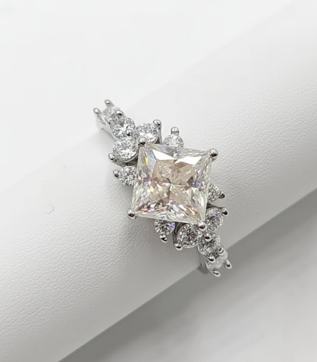 Clarity Princess-Cut Crown Ring