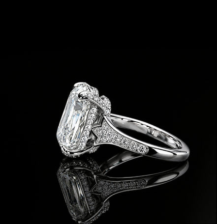 Imperial Cushion 10ct Moissanite Engagement Ring